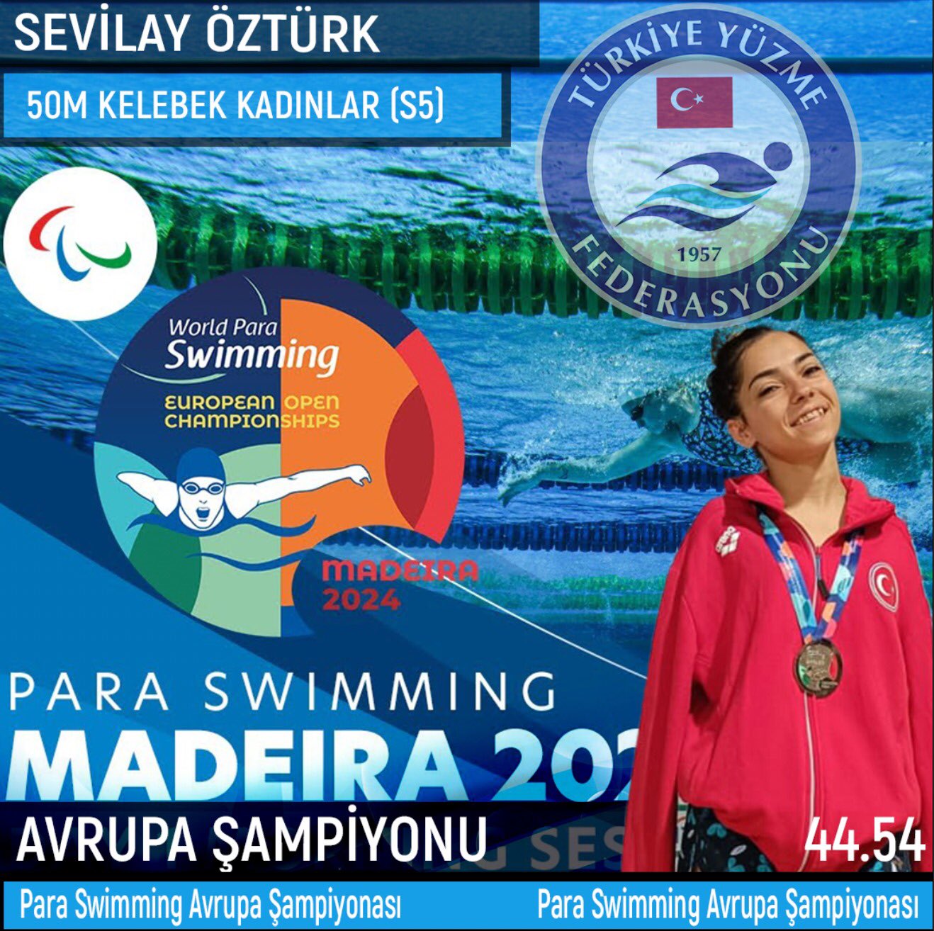 Portekiz'in Madeira adasında düzenlenen Para Swimming Avrupa Şampiyonası’nda gümüş ve