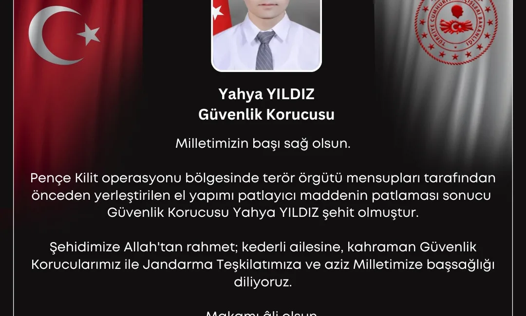 Güvenlik korucusu Yahya Yıldız, Pençe Kilit operasyonu bölgesinde terör örgütü