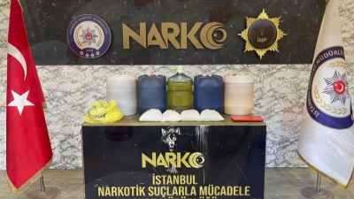 İstanbul ve Ankara’da gerçekleştirilen “Narkoçelik-17” operasyonlarında 1 ton 23 kg