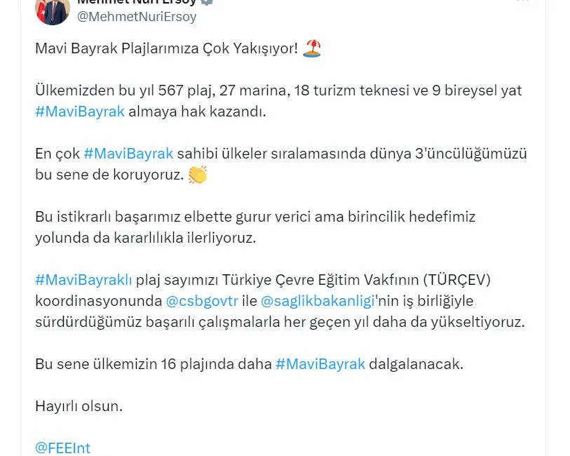 Türkiye’den bu yıl 567 plaj, 27 marina, 18 turizm teknesi