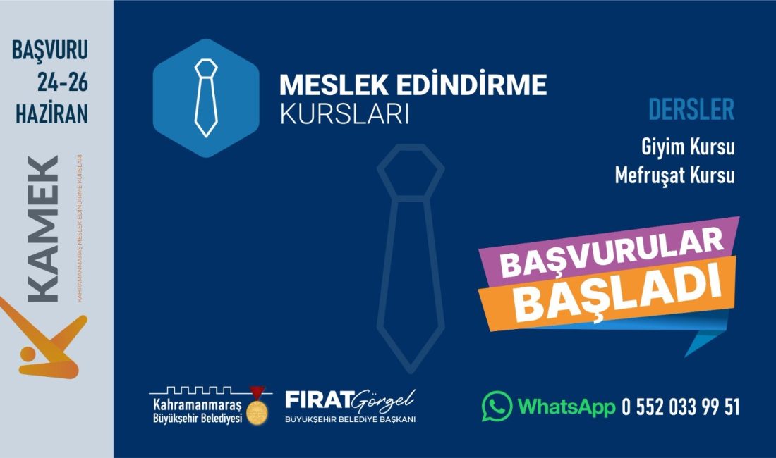 Büyükşehir Belediyesinin Meslek Edindirme Kursları’nda düzenlenecek Giyim ve Mefruşat atölyelerine