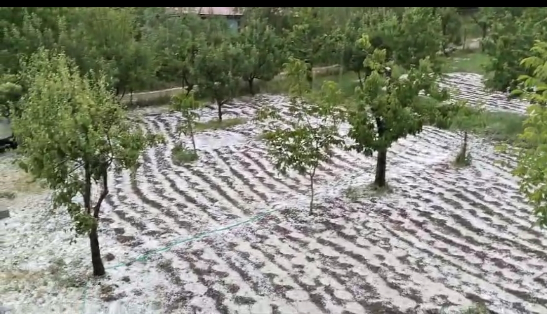Kahramanmaraş’ın Andırın İlçesi, Çokak ve Akifiye mahallelerinde dolu yağışı etkili