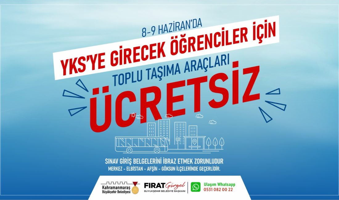Büyükşehir Belediyesi, 8 ve 9 Haziran tarihlerinde gerçekleştirilecek YKS’ye girecek