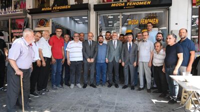 Derepazarı esnafıyla bir araya gelen Başkan Görgel, “Bizler daima vatandaşlarımızın