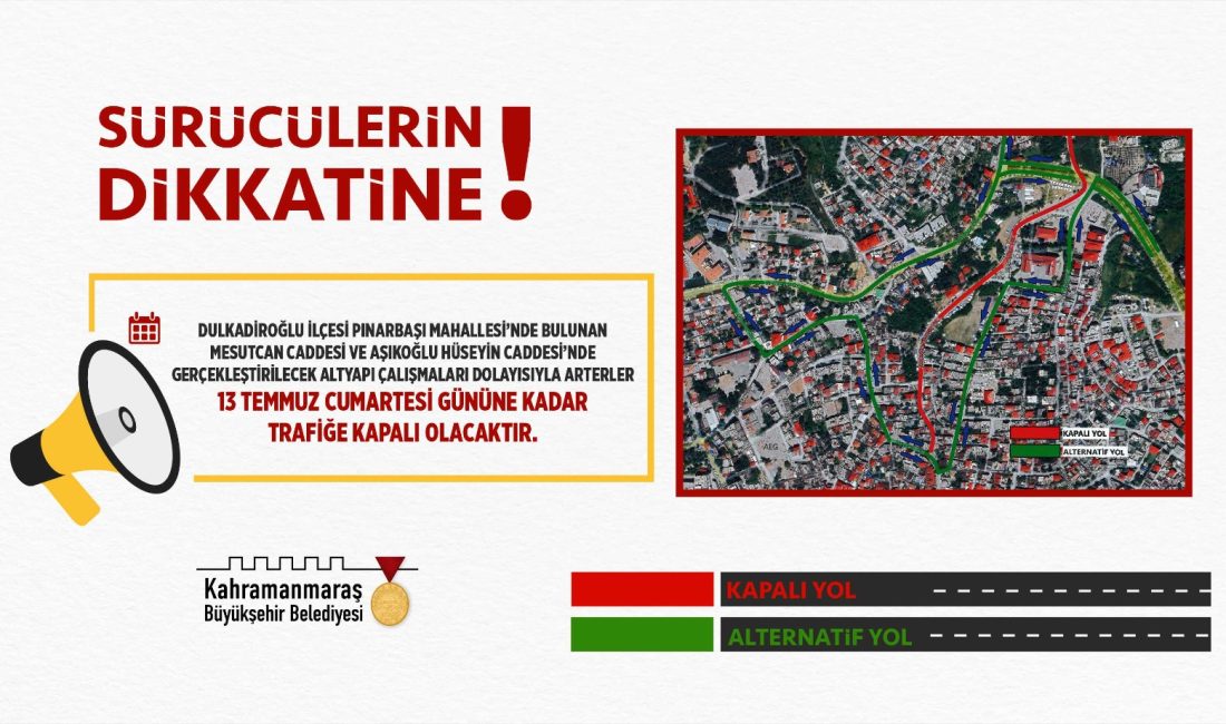 Büyükşehir Belediyesi, Dulkadiroğlu Pınarbaşı Mahallesi’nde bulunan Mesutcan Caddesi ve Aşıkoğlu