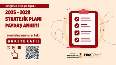 Büyükşehir Belediyesi, 2025 – 2029 Stratejik Plan’ın hazırlanması noktasında anket