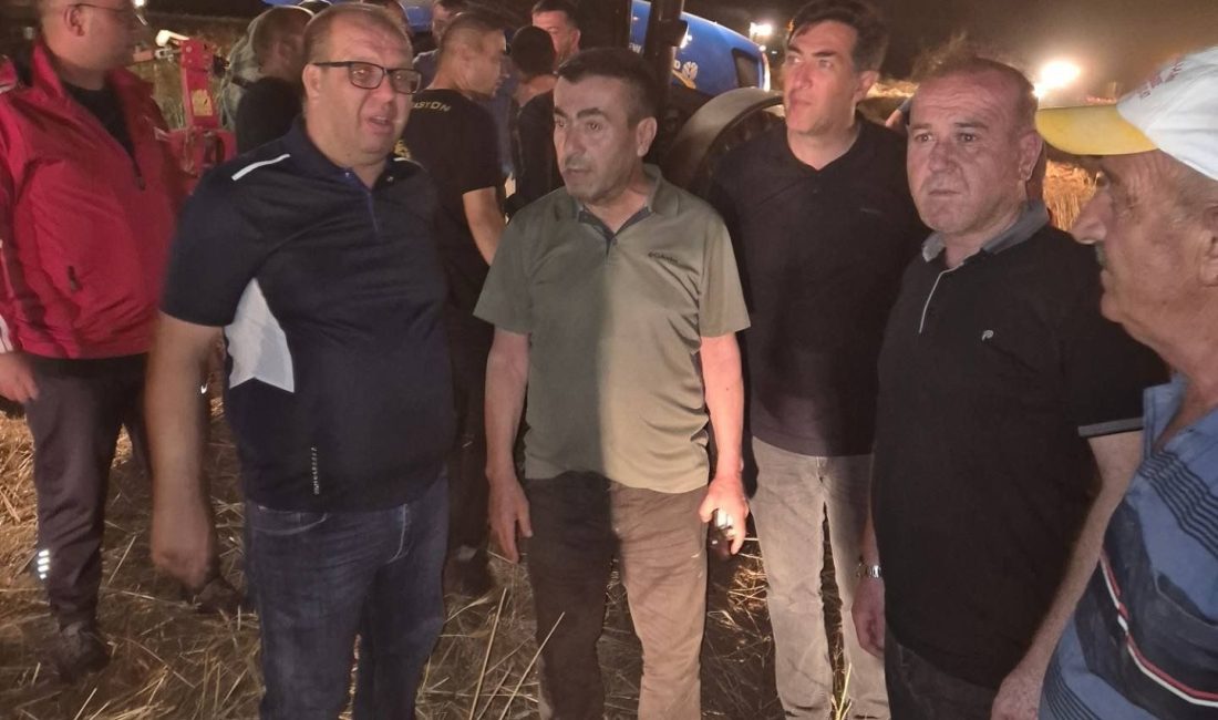 Kayseri Bünyan ilçesinde tarım arazisinde çıkan yangın, itfaiyenin ve mahalle
