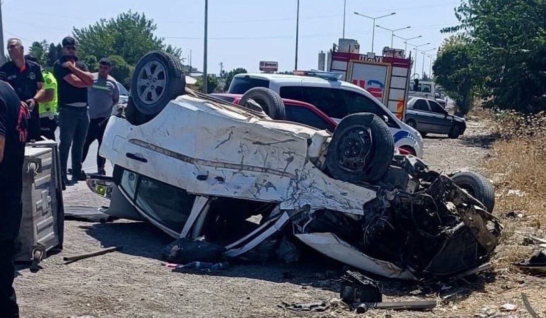 Kahramanmaraş’ın Türkoğlu ilçesinde otomobilin Takla atması sonucu yaşanan trafik kazasında