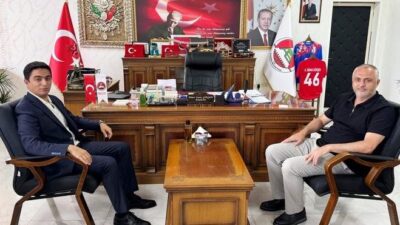Andırın Kaymakamı Mustafa Arslanşahin, Andırın Belediye Başkanı Ahmet Sinan Gökşen’i