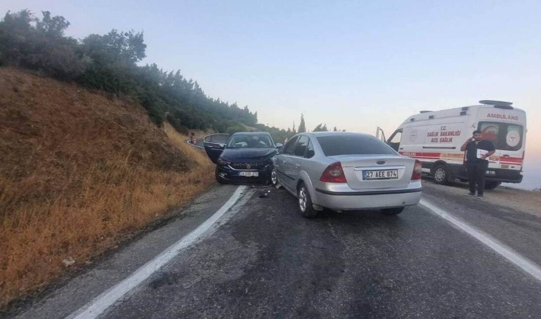 İslahiye ilçesinde meydana gelen trafik kazasında 2 aracın kafa kafaya