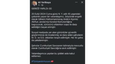 İçişleri Bakanı Ali Yerlikaya, engelli çobana şiddet olayı ile alakalı