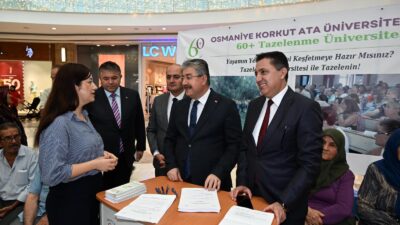 Osmaniye Valisi Dr. Erdinç Yılmaz, Tazelenme Üniversitesi Projesi standını ziyaret