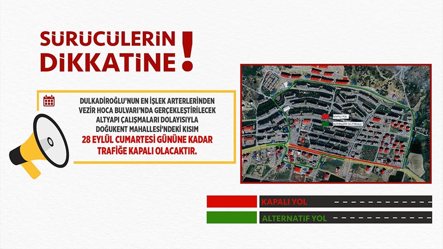 Büyükşehir Belediyesi, Dulkadiroğlu’nun en işlek arterlerinden Vezir Hoca Bulvarı’nda gerçekleştirilecek