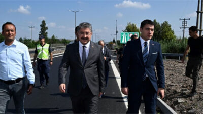 Osmaniye Valisi Dr. Erdinç Yılmaz, yapımı devam eden Toprakkale-Mustafabeyli Bağlantı