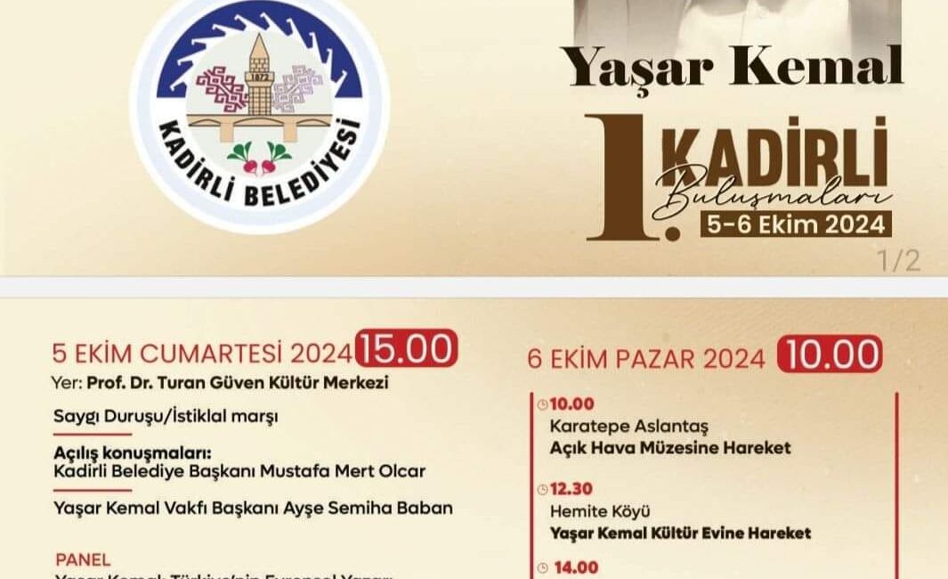Kadirli Belediyesi tarafından Yaşar Kemal Vakfı’nın katkılarıyla hayata bakış açısı