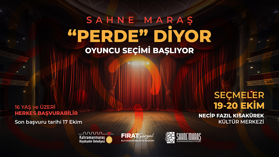 Büyükşehir Belediyesinin Sahne Maraş Tiyatro Okulu’nda yeni dönem ön kayıtları