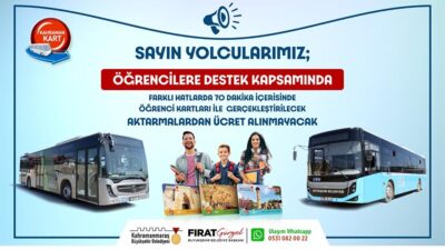Büyükşehir Belediyesi, öğrencilere destek kapsamında şehir içi toplu taşıma araçlarında