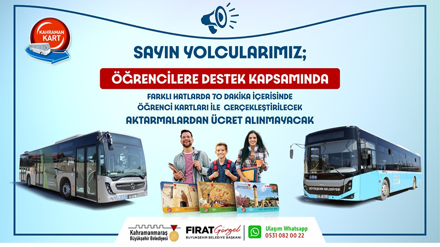 Büyükşehir Belediyesi tarafından toplu taşımada öğrenci tarifesinde uygulamaya konulan 70