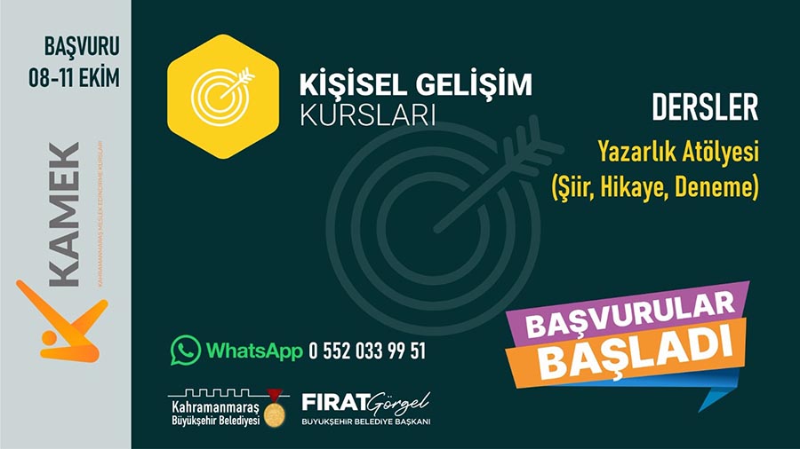Büyükşehir Belediyesinin Yazarlık Atölyesi’nde yeni dönem başvuruları başladı. Büyükşehir Belediyesinin