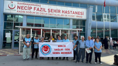 Birlik Sağlık Sen Genel Başkanı Ahmet Doğruyol, Kahramanmaraş’ta sağlık çalışanlarına