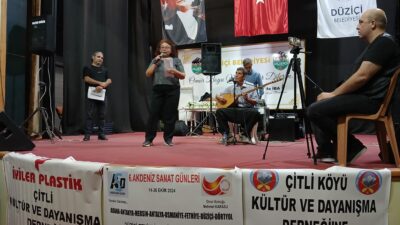 Osmaniye’nin Düziçi ilçesinde düzenlenen “6. Akdeniz Sanat Günleri” gece geç