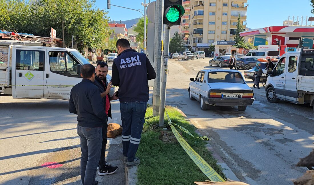 Ali GÖKDAL/KOZAN(Adana), – ADANA’nın Kozan ilçesinde kavşaktaki birikintiden su içen