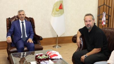 Kahramanmaraş Valisi Mükerrem Ünlüer ve Kahramanmaraşspor Başkanı Yılmaz Terliksiz ile