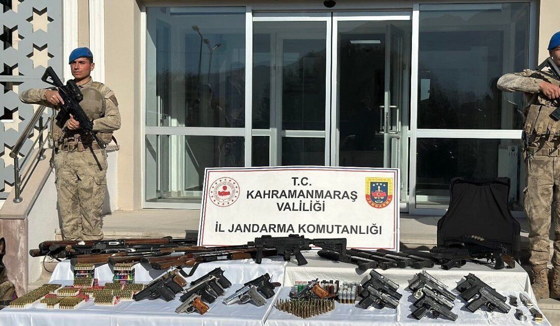 Kahramanmaraş’ın Elbistan ilçesinde silah ve mühimmat kaçakçılığına yönelik yapılan operasyonda