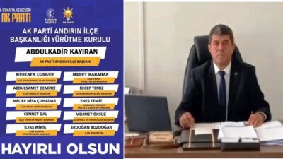 AK Parti Andırın İlçe Başkanlığı, yeni yürütme kurulunu kamuoyuna duyurdu.