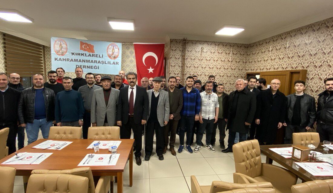 Kırklareli’nde yaşayan Kahramanmaraşlılar, Botaş tesislerinde düzenlenen akşam yemeğinde bir araya