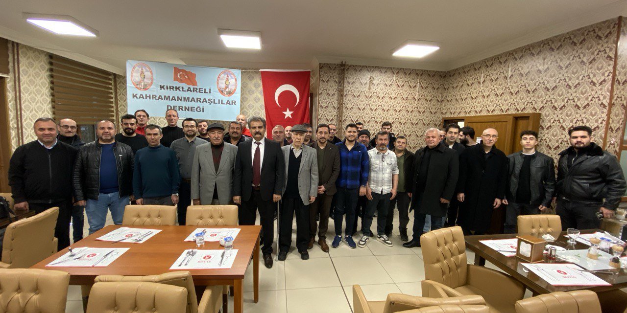 Kırklareli’nde yaşayan Kahramanmaraşlılar, Botaş tesislerinde düzenlenen akşam yemeğinde bir araya