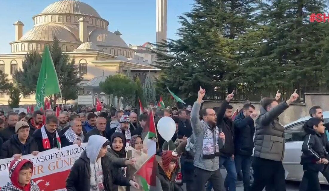 Kahramanmaraş’ın yeni  yılın ilk sabahında Kahramanmaraş’ta, Gazze için gerçekleştirilen