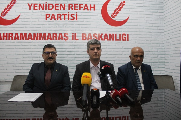Yeniden Refah Partisi Kahramanmaraş İl Başkanı Muhammet Aydoğar düzenlediği basın