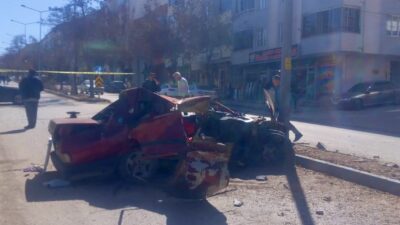 Kahramanmaraş’ın Elbistan'da ilçesinde meydana gelen trafik kazasında, sürücüsünün direksiyon hakimiyetini