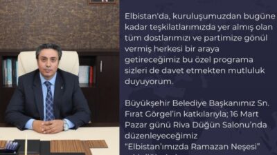 Kahramanmaraş’ın Elbistan ilçesinde, AK Parti tarafından düzenlenecek olan özel bir