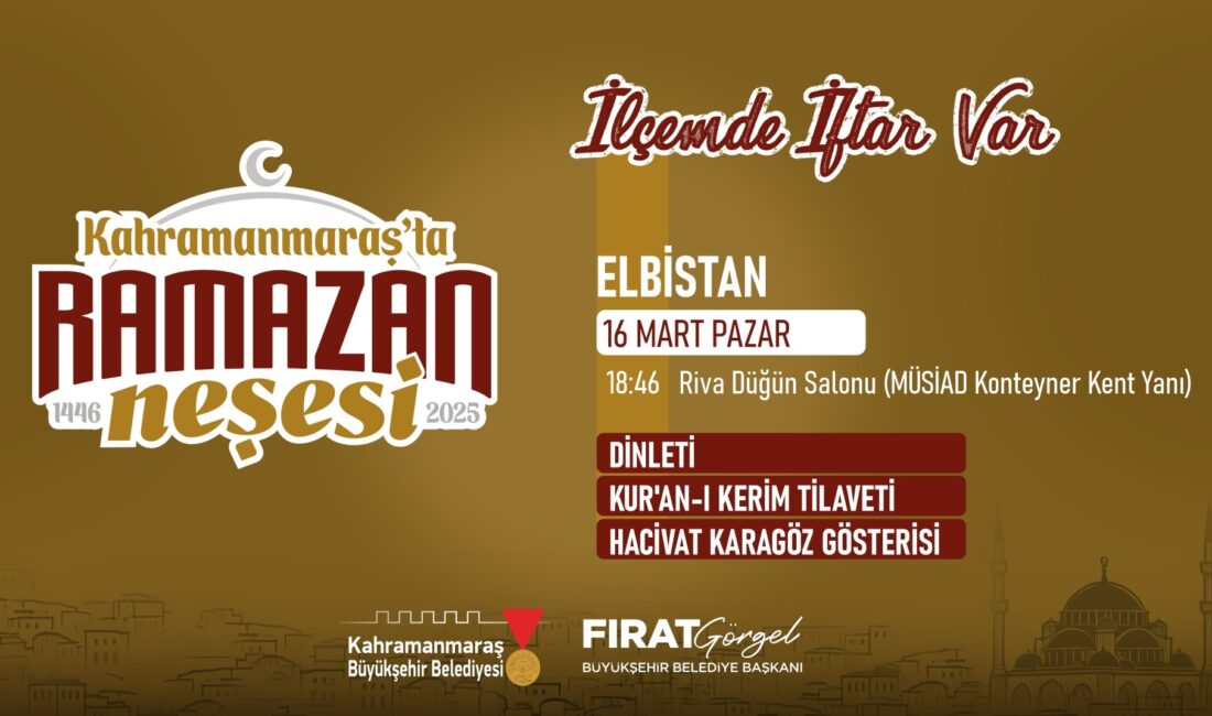Büyükşehir Belediyesinin “İlçemde İftar Var” programı, 16 Mart Pazar günü