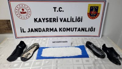Samed Aydın SUN/KAYSERİ, – KAYSERİ’de ayakkabı tabanına gizlenmiş uyuşturucu ile