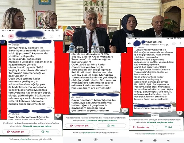 Yeşilay Liseler Arası Münazarada zayıf! Öğrenciler ve veliler sitemdeler… Yeşilay