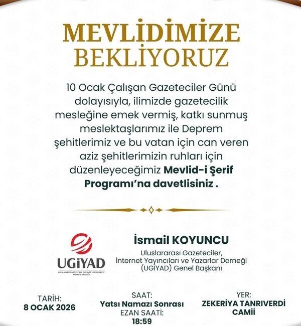 Uluslararası Gazeteciler, İnternet Yayıncıları ve Yazarlar Derneği (UGİYAD), 10 Ocak