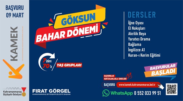 Kahramanmaraş Büyükşehir Belediyesi, mesleki eğitim ve kişisel gelişim hamlesini Göksun