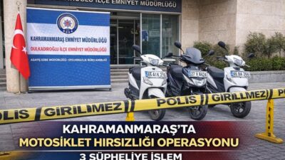 Dulkadiroğlu ilçesinde motosiklet sahiplerini canından bezdiren hırsızlık olayları polis engeline