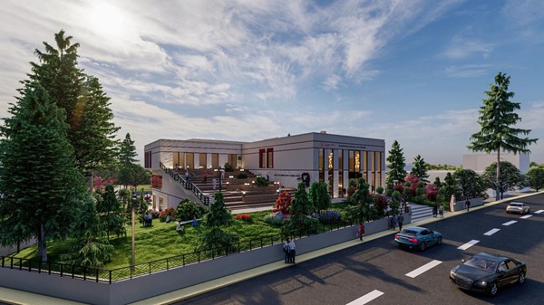 Elbistan’da yapımı süren yeni İlçe Halk Kütüphanesi, modern mimarisi ve