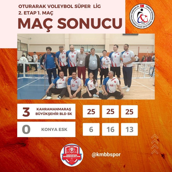 Oturarak Voleybol Süper Ligi’nde Kahramanmaraş fırtınası esiyor. Konya Engelliler Spor