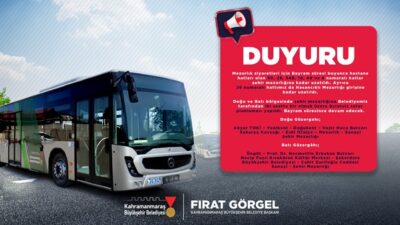 Kahramanmaraş Büyükşehir Belediyesi Ulaşım Dairesi Başkanlığı, Kurban Bayramı periyodunda kent