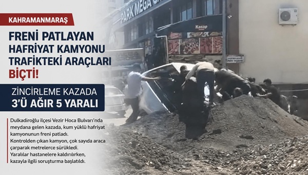 Dulkadiroğlu ilçemizden bugün kahreden ve yürekleri ağza getiren bir kaza