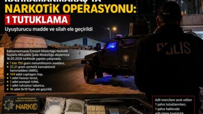 Kahramanmaraş İl Emniyet Müdürlüğümüze bağlı Narkotik Suçlarla Mücadele Şube Müdürlüğü