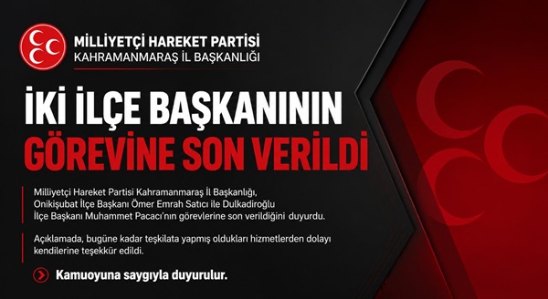 Kahramanmaraş siyaset gündemine bomba gibi düşen bir son dakika gelişmesi