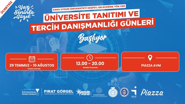 YKS sonuçlarının açıklanmasının ardından Kahramanmaraş Büyükşehir Belediyesi gençleri yalnız bırakmıyor.