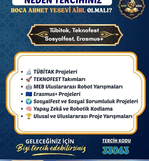 Kahramanmaraş’ın öncü eğitim kurumlarından Hoca Ahmet Yesevi Anadolu İmam Hatip