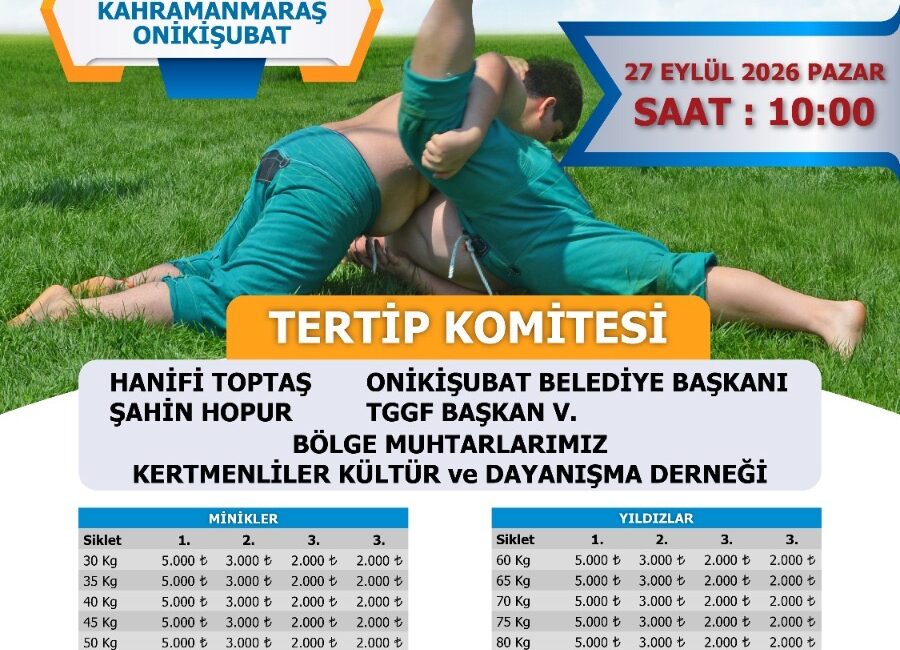   Onikişubat Belediyesi, Türkiye Geleneksel Güreşler Federasyonu iş birliğinde düzenleyeceği